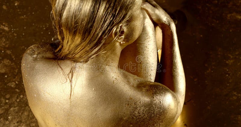 Gold Body Paint Nude photo 22