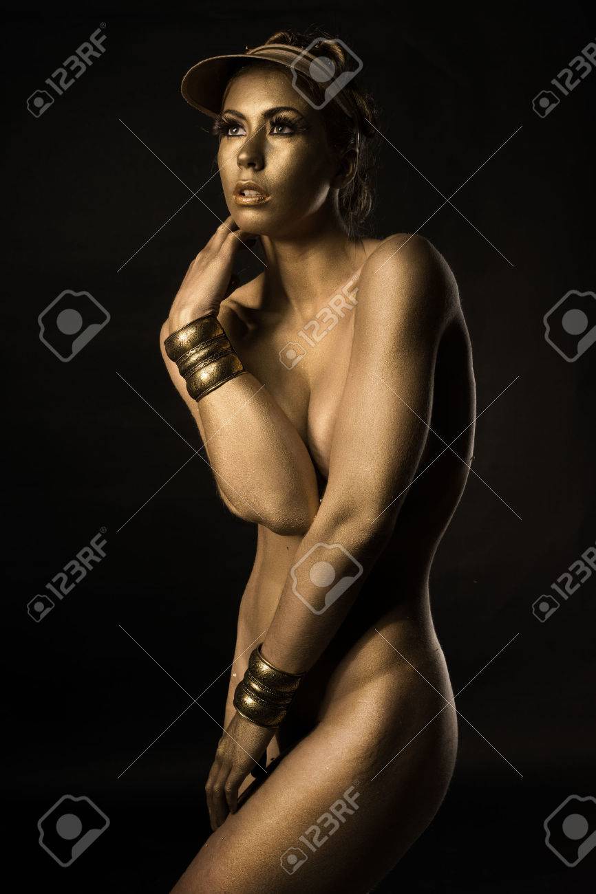 Gold Body Paint Nude photo 15