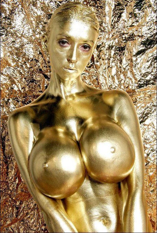 Gold Body Paint Nude photo 5