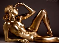 Gold Body Paint Nude photo 21